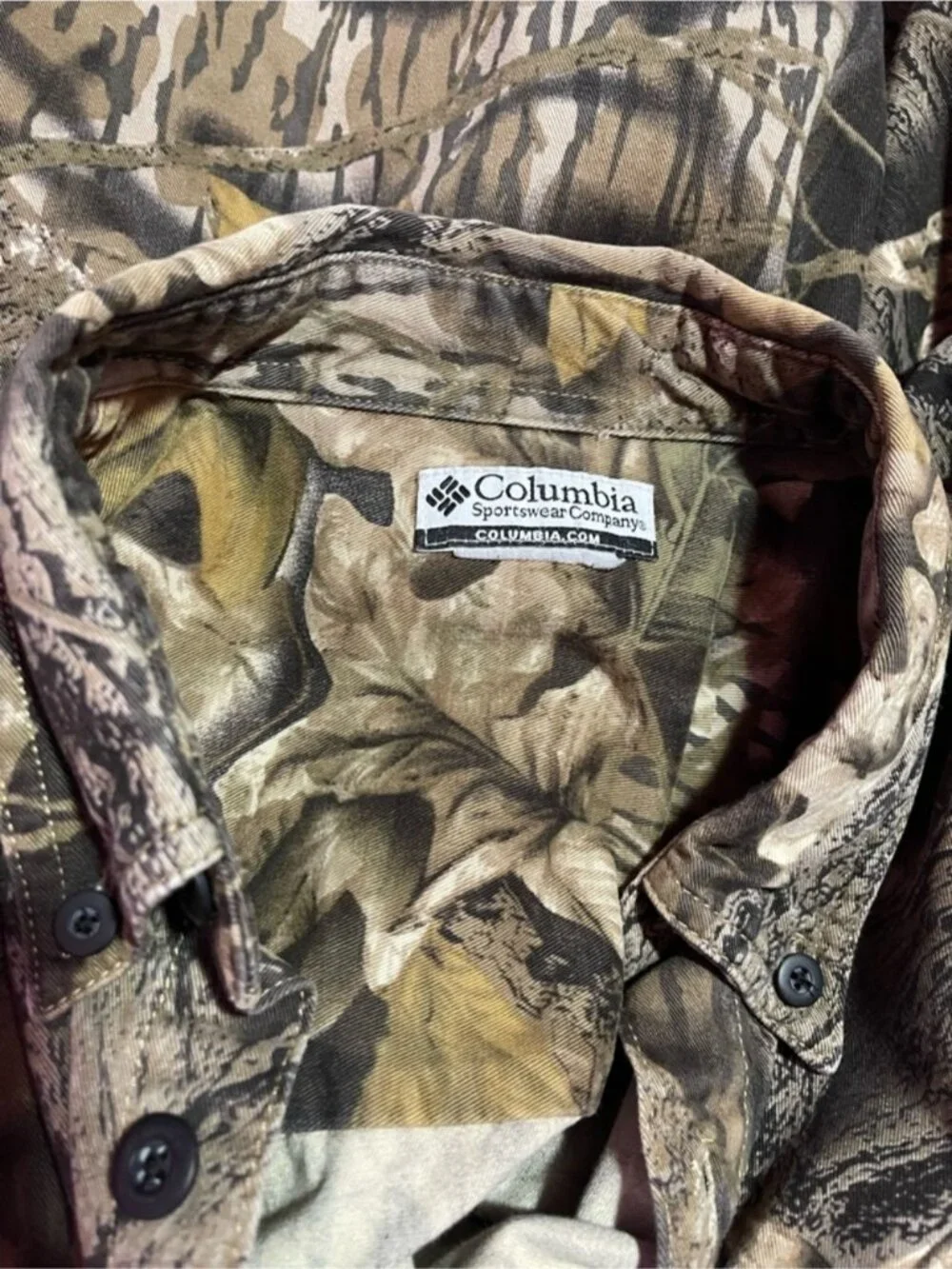Vintage Columbia Mossy Oak Break Up Camo Shirt Button Down‎ Hunting Men’s XL